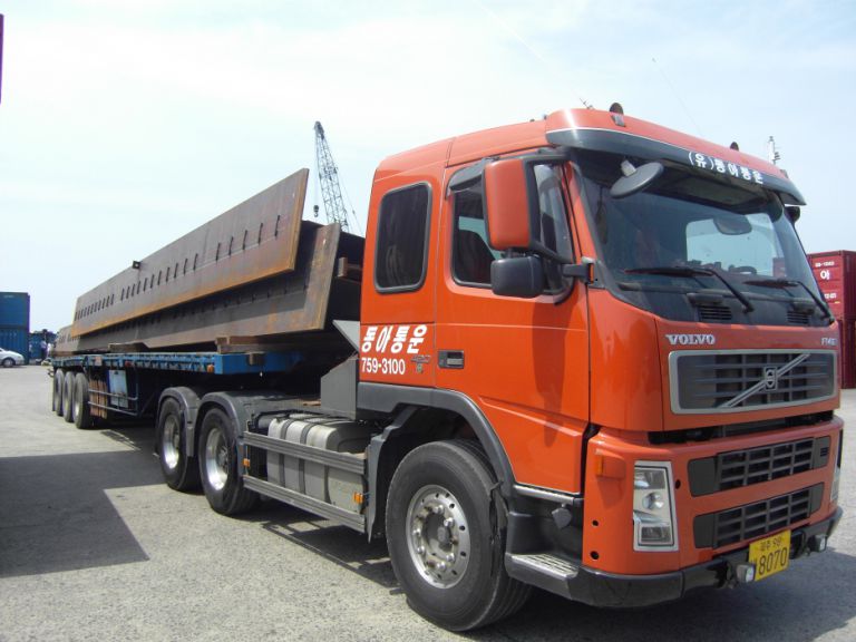 교각 제작용 H빔수송